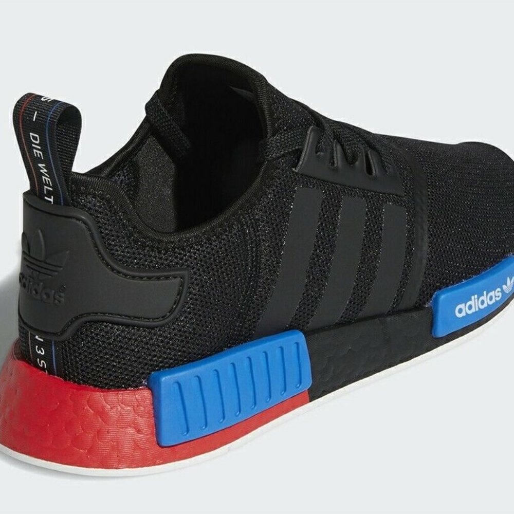 Adidas Original Nmd R1 Men's Running Sneakers Fx4355 Black/Blue/Red Size 5.5 - Picture 5 of 5